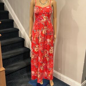 BOG COLLECTION Floral Red Maxi Dress